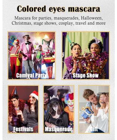 3 Colors Waterproof Mascara Set Blue Green Purple Colored Mascara for Eyelashes Long Lasting Curling Lash Mascara Volume and Length Highly Pigmented Colorful Mascara Eye Makeup for Cosplay Stage-B 02+03+08-blue Green Purple - Buy Online on GoSupps.com