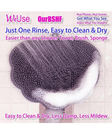 Hands-Free Silicone Back Scrubber & Foot Massager - Easy to Clean, Wall Mounted Body Brush for Shower - Grey - Buy Online on GoSupps.com
