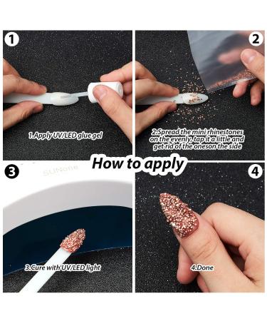 Ultra Mini Micro Diamond Glass Sand Rhinestones - 11520 Pieces 0.047-0.051 Inch - Nail Design, Makeup, DIY Craft - Multi Color - Buy Online on GoSupps.com