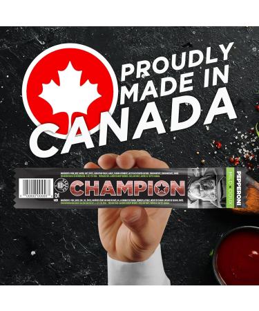 Champion Pepperoni Sticks Individually Wrapped Mild Flavored Pepperoni Meat Sticks Perfect Lunch Snacks Meat Sticks Proudly Made in Canada - Pack of 24 - Buy Online on GoSupps.com
