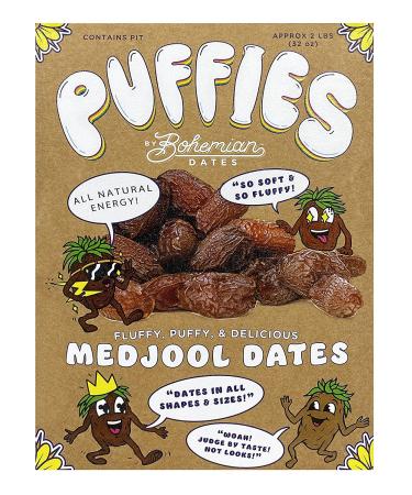 Puffies by Bohemian Dates | Whole Medjool Dates | Soft & Chewy Caramel Flavor | 2 lbs - Buy Online on GoSupps.com