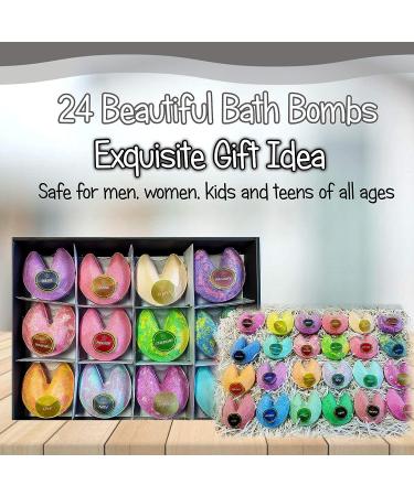 24 Fortune Telling Bath Bombs & Shower Steamers Set - Organic Gift for Women & Kids, Perfect for Parties & Wedding Favors - Buy Online on GoSupps.com