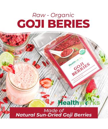 Healthworks Raw Goji Berries - 16oz | Certified Organic, Keto, Vegan & Non-GMO Superfood for Baking, Teas & Smoothies - Buy Online on GoSupps.com