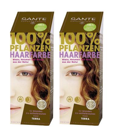 Sante herbal hair colour hair colour in a double pack terra 2 x 100 g in a set for a great colour experience