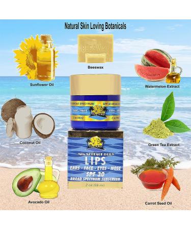 Miami Beach Body SPF 30 Mineral Sunscreen Balm for Lips, Ears, Face, Eyes, Nose - Water Resistant, Broad Spectrum, Hypoallergenic - Eco-Friendly Formula - Buy Online on GoSupps.com