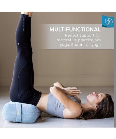 Florensi Yoga Bolster Pillow - Luxurious Velvet Restorative Yoga Cushion - Supportive Meditation Pillows - Machine Washable Cover - Light Blue - Buy Online on GoSupps.com
