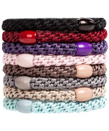 Axen 8pcs Elastic Hair Tie for Women Girls Cotton Bands Soft Woven Ponytail Holder for Thick Hair and Curly Hair Mixed Colors 5 Mix Colors 5 - Buy Online on GoSupps.com