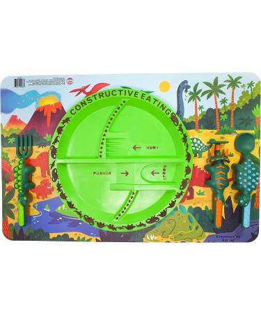 Made in USA Dinosaur Combo: Utensil Set, Plate, Placemat for Toddlers, Infants, Babies & Kids - Safety Tested Materials - Buy Online on GoSupps.com