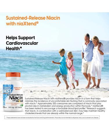 Doctor's Best Sustained-Release Niacin 500 mg - 120 Tablets | niaXtend for Optimal Health - Buy Online on GoSupps.com