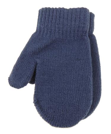 Cute Baby Girls Boys Gender Neutral Toddler Babies Childrens Kids Warm Winter Knit Knitted Magic Stay On Mitts Outdoor Autumn Shower Christmas Gift Fluffy Mittens Gloves 0 3 6 Months (Navy)