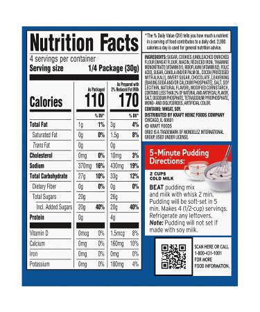 Oreo Cookies 'n Creme Instant Pudding 4.2 oz (5 Pack) - Delicious Pie Filling - Buy Online on GoSupps.com