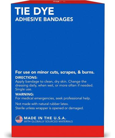 Colorful Tie Dye Adhesive Bandages 0.75 x 3 350 ct - Fun Designs for First Aid & Wound Care - Buy Online on GoSupps.com