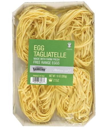 Compagnia Sanremo Pasta Italian Egg Tagliatelle Pasta - Non-Gmo, Free Range Egg Traditional Tagliatelle - 10 Oz (Pack Of 1) - Product Of Italy - Buy Online on GoSupps.com