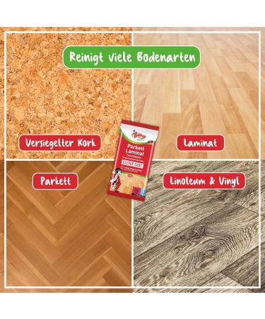 Poliboy Wet Wipes for Parquet & Laminate Floors - Quick Effective Cleaning - 15 Individually Packaged Towels - Made in Germany - Buy Online on GoSupps.com