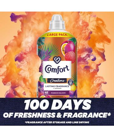 Comfort Creations Passion Bloom Fabric Conditioner with Stay Fresh technology for 100 days of freshness + fragrance* 48 washes (1.44 L) - Buy Online on GoSupps.com