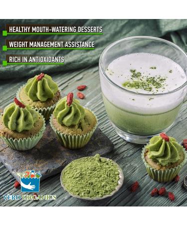 Organic 80% Decaf Matcha Green Tea Powder - USDA Certified, Ideal for Latte, Smoothie, Baking - Authentic Japanese Origin - 3.5oz 100g - Buy Online on GoSupps.com
