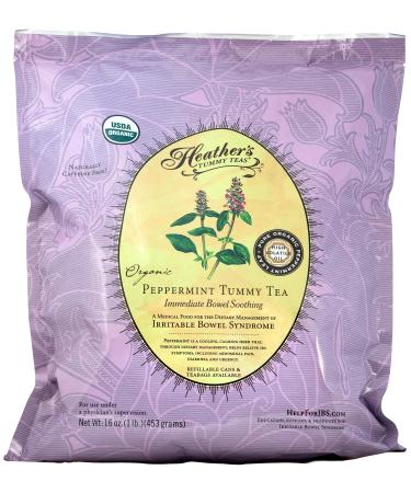 Heather's Tummy Care Organic Peppermint Tummy Tea Immediate Bowel Soothing Caffeine Free 16 oz (453 g)