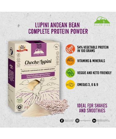 Buy ALLPA Viva Chocho Lupini Protein Powder - Non-GMO Gluten-Free Superfood for Baking & Smoothies - 225g - Buy Online on GoSupps.com
