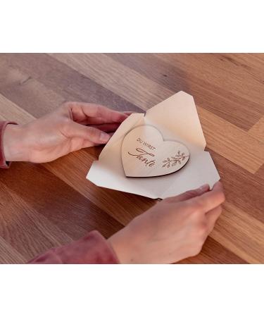 Pregnancy Announcement Surprise Envelopes | 6 Wooden Hearts for Fun Gender Reveal | Perfect Gifts for Dads Grandparents Aunts & Uncles - Mikito - Buy Online on GoSupps.com