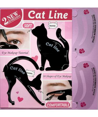 Fabulous Lab Reusable Makeup Tool Cat Eye Eyeliner Stencil 24 Eyebrow shape Guides & Template For Shaping Eye Liner & Shadow - Buy Online on GoSupps.com