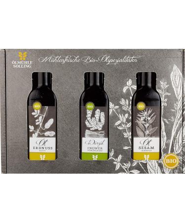  lm hle Solling Organic Gift Set for Chinese Cuisine - Peanut Oil Sesame Oil Ginger-Lemongrass - 3 x 100ml - Perfect for International Shipping - Buy Online on GoSupps.com