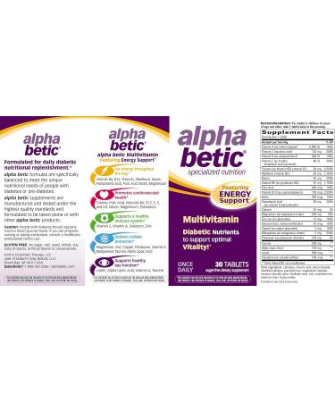 Alpha Betic Multivitamin Plus Extended Energy 30 Tablets - 30 Servings | Pack of 1 - Buy Online on GoSupps.com