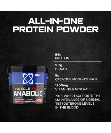 USN Muscle Fuel Anabolic Strawberry Protein Powder Shake (4kg) | Gain & Recovery Shake | Workout Boosting Formula | 4 kg (Pack of 1) - Buy Online on GoSupps.com
