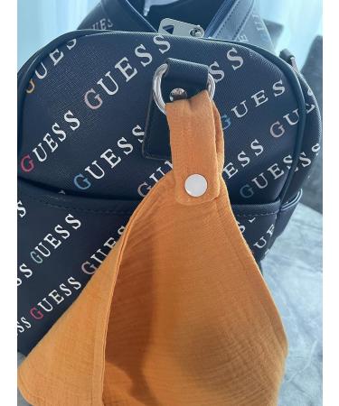 Baby Luxe 5-in-1 Mini Muslin Square Bib Toy Holder Washcloth Comforter Set (Baby Blue Navy White) - Clip Attachment for Baby Bag Pacifiers Teething Toys - Set of 3, 23x23cm - Buy Online on GoSupps.com