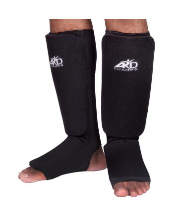 ARD Shin Instep Protectors, Guards Pads Boxing, MMA, Muay Thai Black Medium