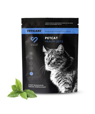 Peticare muscle building muscle preservation powder for cats |With essential amino acids collagen |Strengthens muscles relieves joints |High acceptance |Natural supplementary feed - PETCAT Health 3503 125 G
