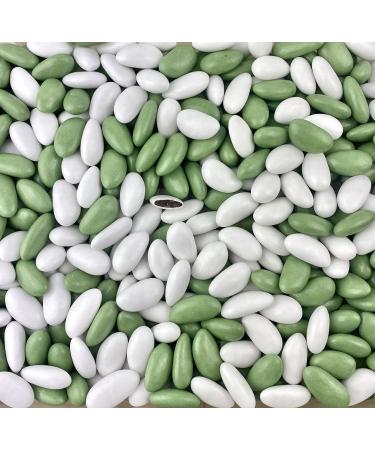 Chocolate dragees variation Eucalyptus green and white 1kg - cheap quality - approximately 240 dragees - Handmade in France