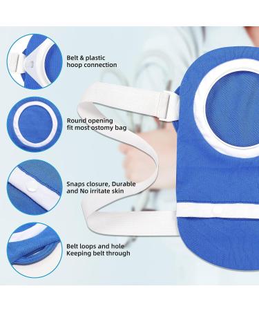 3Pcs Ostomy Bag Covers Kit with Adjustable Belt - Odor Reducing Pouch Covers for Men and Women - Washable and 3.5 Round Opening - Ileostomy Compatible - Buy Online on GoSupps.com