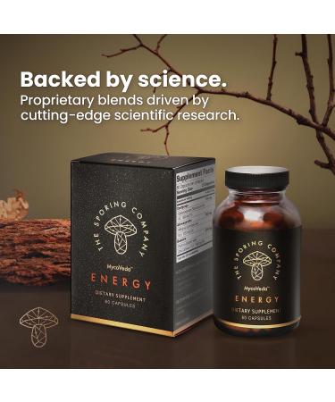 Energy Mushroom Supplement - Cordyceps Ashwagandha & Guarana | 3X More Mushrooms for Energy & Stamina | 60 Capsules - Buy Online on GoSupps.com
