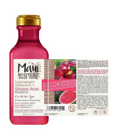 Maui Moisture Hibiscus Water Shampoo - Lightweight Hydration, Sulfate-Free, 13 fl oz - Buy Online on GoSupps.com