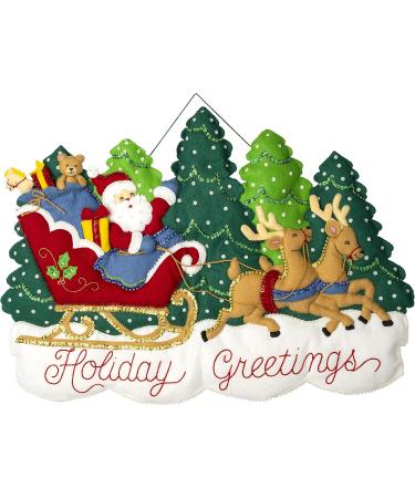 Bucilla  Holiday Greetings Felt Applique Wall Hanging  Perfect Supplies for DIY Needlepoint Arts and Crafts  89296E - Buy Online on GoSupps.com