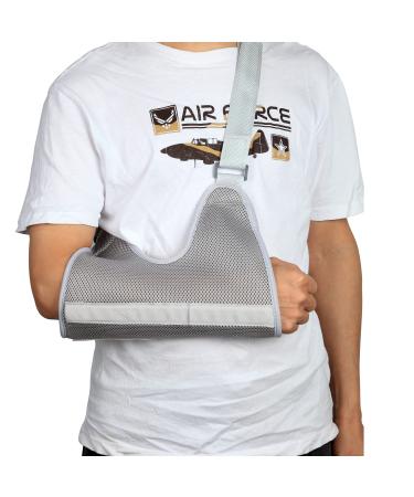 Reversible Medical Arm Sling Support for Men & Women  Arm Sling Immobilizer for Shoulder Injury  Rotator Cuff Surgery  Elbow Injury Wrist Injury  Aluminum Sheet Support  Breathable  Adjustable Fit 18-24in Elbow-to-Should...