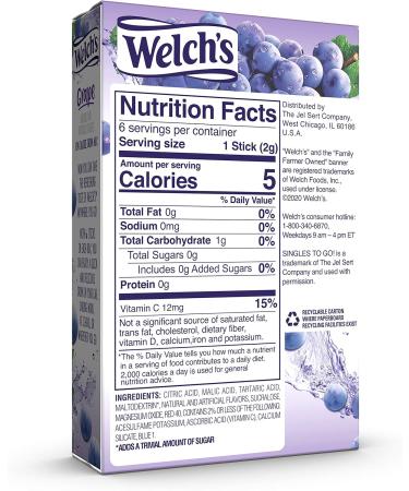 Welchs Singles to Go! Grape 6 Ct .48 Oz (Pack of 6) - Buy Online on GoSupps.com