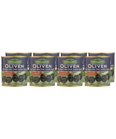 Feinkost Dittmann Black Olives Dry without Stones - 8 x 85g - Premium Quality Gourmet Snack for International Shipping - Buy Online on GoSupps.com