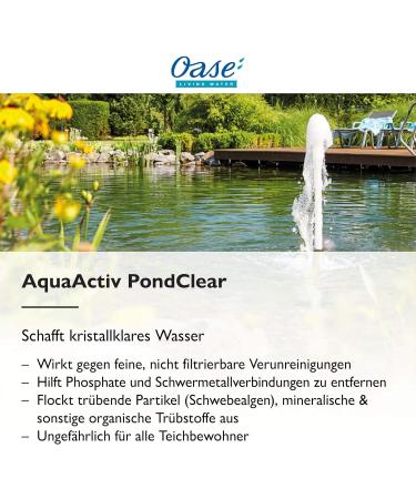 Oase 43140 Aquaactiv PondClear - 500 ml Pond Declarer for Instant Algae Control & Water Clarity - International Shipping Available - Buy Online on GoSupps.com