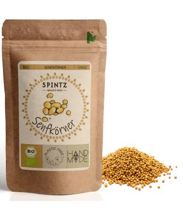 Spintz 250g Bio mustard seeds - whole mustard - Unusual mustard grains mustard seed - 100% natural and from organic cultivation - ideal for cooking |Plastic -free & sustainably packaged 250.0 gram