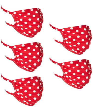 Star Vixen Washable Fashion Face Mask Red/White Dot One Size fits All