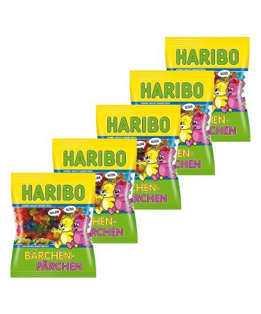 Haribo Ours de couple Lot de 5 caoutchouc - Babyours - Vin en caoutchouc Fruit caoutchouc en sachet Pochette