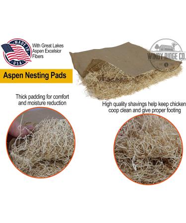 Windy Ridge Co. Chicken Nesting Pads - 10 Pack - USA Made Aspen Excelsior Bedding Liners | 13 x 13 - Buy Online on GoSupps.com