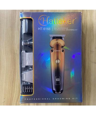 Hatteker Beard Trimmer Kit Professional Hair Clipper with Zero Gapped T-Blade Trimmer Electric Razor Shaver for Nose Ear Beard Body Trimmer for Men Waterproof Cordless Grooming Kit 6 in 1 - Buy Online on GoSupps.com