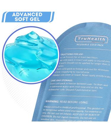 TruHealth Gel Ice Packs (2 Pack) - Large 5x10 inch for Pain Relief | Reusable Cold Compress Therapy for Back, Knee & Body | Stay Frozen & Soft | 9.5x4.5 Inch (Pack of 2) - Buy Online on GoSupps.com
