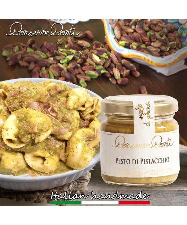 Pesto pistachio in extra virgin olive oil - jar of ml. 106 - Sicilian artisanal production Conserve Conti - Buy Online on GoSupps.com