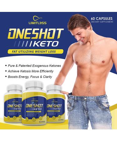 (Official) One Shot  Advanced Ketogenic Pill Shark Formula 1300mg  Made in The USA  (3 Bottle Pack)  90 Day Supply Tank - Buy Online on GoSupps.com