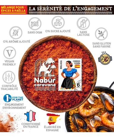 Nab r - 200gr pices Paella Recette espagnole Sans Gluten M lange d' pice pour Paella Contient colorants E-102 E110 200 gr - Buy Online on GoSupps.com