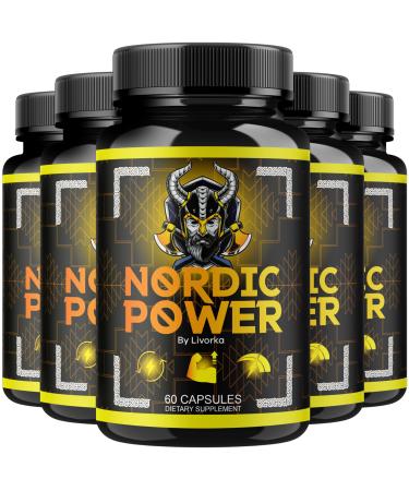 (5 Pack) Nordic Power - Nordic Power for Men Nordic Power Pills Nordic Power Capsules Nordic Power Supplement Nordic Power Capsules for Men Nordic Power Pills for Men 300 Capsules for 5 Months