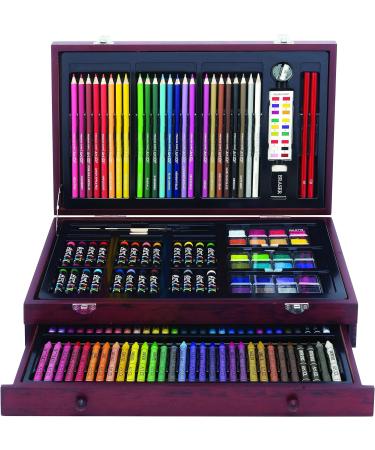 Art 101 142 Pc Doodle and Color Set in Wood Case with Premium Colored Pencils - Portable Art Studio with Various Mediums - Multicolor - Buy Online on GoSupps.com